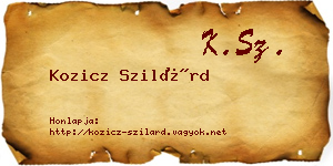 Kozicz Szilárd névjegykártya