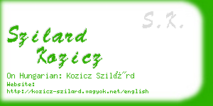 szilard kozicz business card